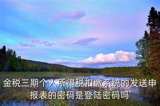 金稅三期登錄密碼是什么意思，金稅三期是什么意思