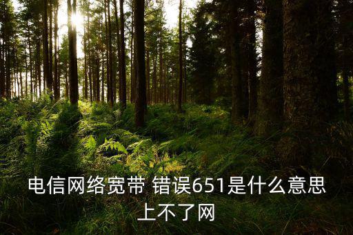 電信網(wǎng)絡寬帶 錯誤651是什么意思上不了網(wǎng)