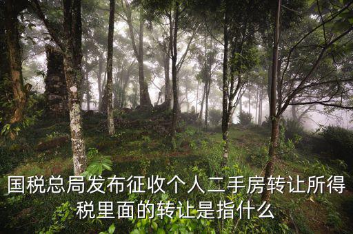稅收轉(zhuǎn)讓是什么，國稅總局發(fā)布征收個人二手房轉(zhuǎn)讓所得稅里面的轉(zhuǎn)讓是指什么