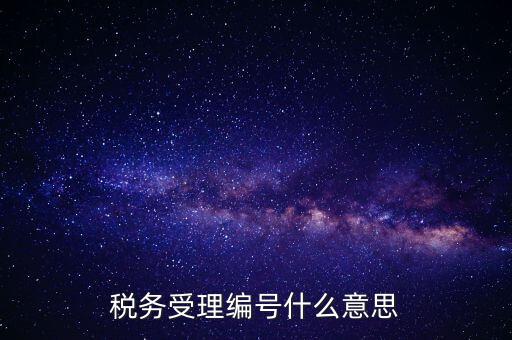 個人的稅收編號是什么意思，稅務受理編號什么意思