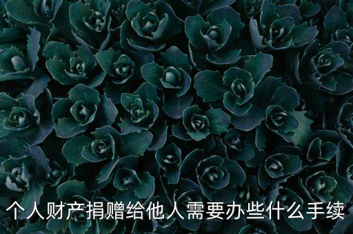 個人財產(chǎn)捐贈給他人需要辦些什么手續(xù)
