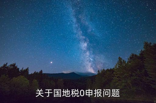 關(guān)于國(guó)地稅0申報(bào)問題
