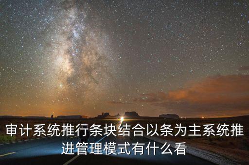 審計系統(tǒng)推行條塊結合以條為主系統(tǒng)推進管理模式有什么看