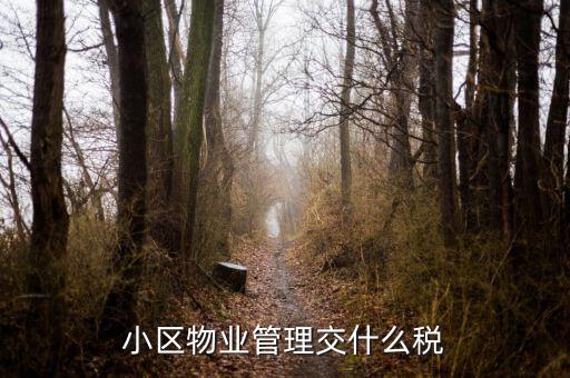物業(yè)管理公司交什么稅，小區(qū)物業(yè)管理交什么稅