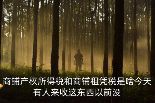 什么叫店面租憑稅，商鋪產(chǎn)權(quán)所得稅和商鋪?zhàn)鈶{稅是啥今天有人來(lái)收這東西以前沒(méi)