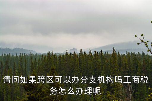 請問如果跨區(qū)可以辦分支機構(gòu)嗎工商稅務怎么辦理呢