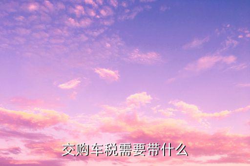 銅陵交購車稅需要什么材料，汽車購置稅要什么材料