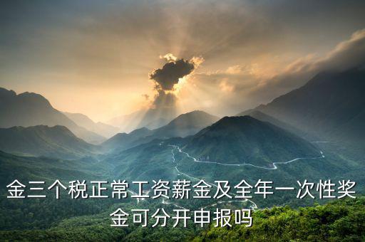 金三個(gè)稅正常工資薪金及全年一次性獎(jiǎng)金可分開(kāi)申報(bào)嗎