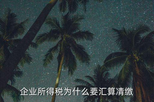稅務(wù)局為什么要求匯算清繳，企業(yè)所得稅為什么要匯算凊繳