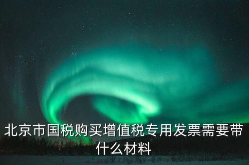北京市國(guó)稅購(gòu)買增值稅專用發(fā)票需要帶什么材料