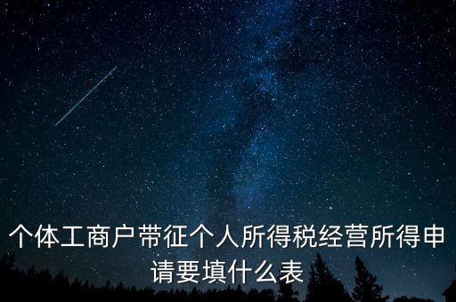 個(gè)體工商戶(hù)帶征個(gè)人所得稅經(jīng)營(yíng)所得申請(qǐng)要填什么表