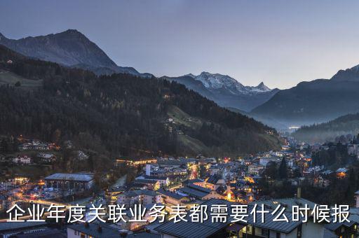 企業(yè)年度關聯(lián)業(yè)務表都需要什么時候報