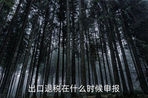 出口退稅在什么時候申報(bào)