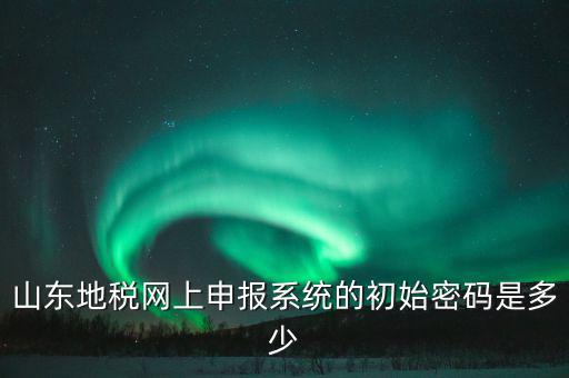 山東地稅申報默認密碼是什么意思，山東地稅網(wǎng)上申報系統(tǒng)的初始密碼是多少
