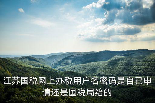 江蘇國稅網(wǎng)上辦稅用戶名密碼是自己申請(qǐng)還是國稅局給的