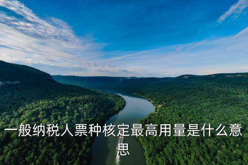 什么是票種核定，一般納稅人票種核定最高用量是什么意思