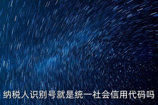 納稅人識別與社會信用代碼是什么，納稅人識別號就是統(tǒng)一社會信用代碼嗎