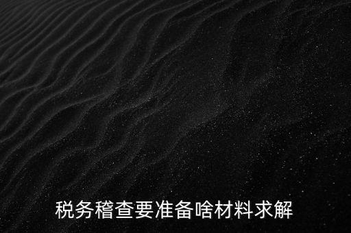 稅務稽查要準備啥材料求解