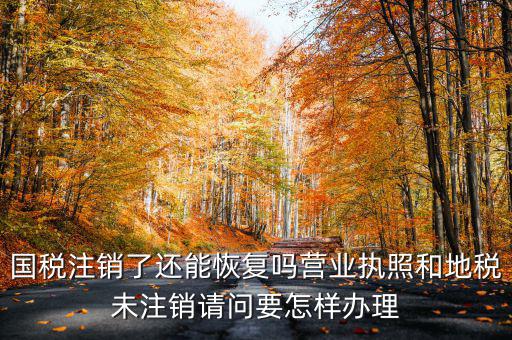 恢復(fù)國稅都需要什么，國稅注銷了還能恢復(fù)嗎營業(yè)執(zhí)照和地稅未注銷請問要怎樣辦理
