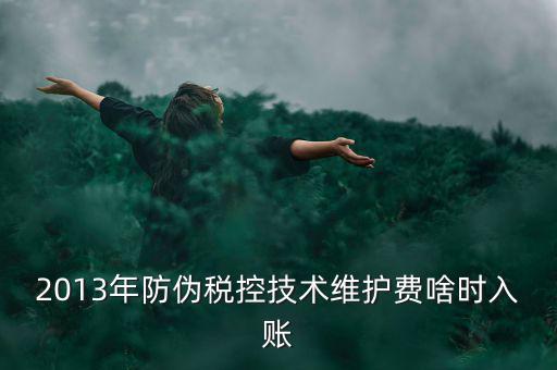 稅控維護費什么時候交，2013年防偽稅控技術(shù)維護費啥時入賬