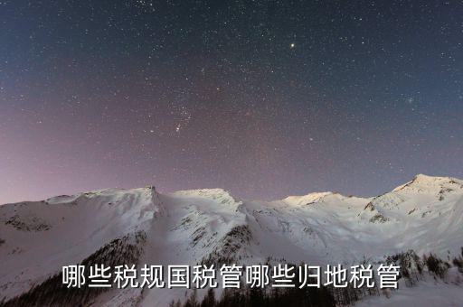 國稅地稅征管體制是什么，哪些稅規(guī)國稅管哪些歸地稅管