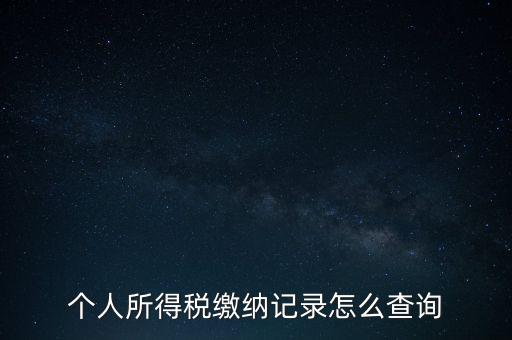 如何查詢個人所得稅繳納情況，個人所得稅繳納記錄怎么查詢