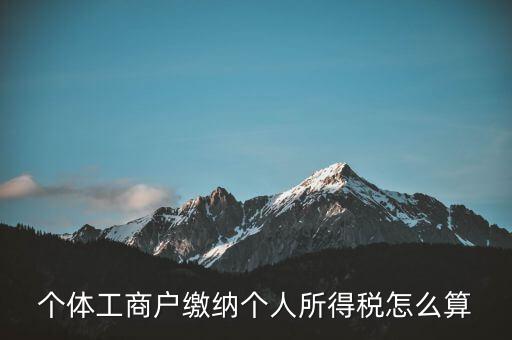 個體如何算繳稅，個體工商戶怎么交稅
