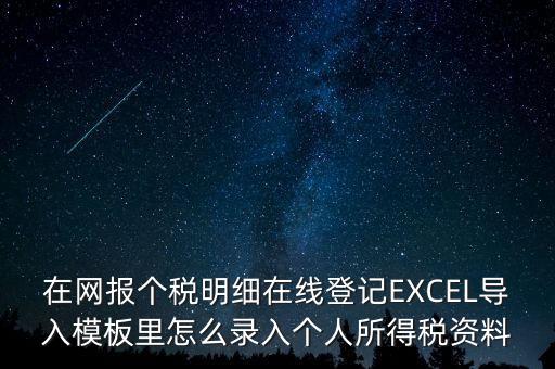 在網(wǎng)報個稅明細(xì)在線登記EXCEL導(dǎo)入模板里怎么錄入個人所得稅資料