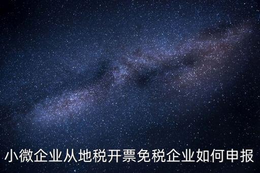 小微企業(yè)免稅如何申報(bào)，小微企業(yè)從地稅開票免稅企業(yè)如何申報(bào)