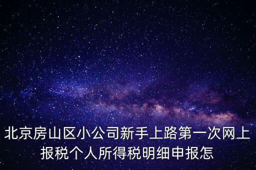 北京房山區(qū)小公司新手上路第一次網(wǎng)上報稅個人所得稅明細(xì)申報怎
