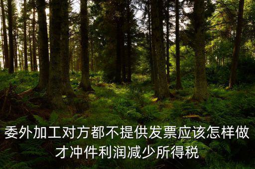 委外加工對(duì)方都不提供發(fā)票應(yīng)該怎樣做才沖件利潤減少所得稅