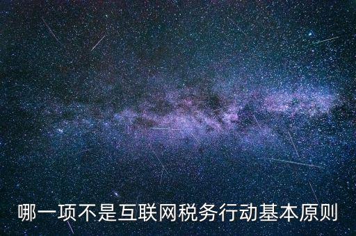 地稅工作如何適應互聯(lián)網(wǎng)，哪一項不是互聯(lián)網(wǎng)稅務行動基本原則