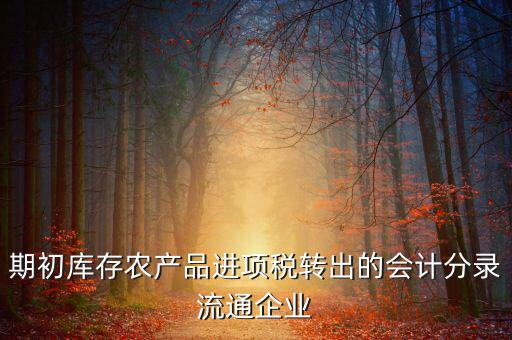 農(nóng)產(chǎn)品期初進(jìn)項(xiàng)稅額如何轉(zhuǎn)出，進(jìn)項(xiàng)稅怎么轉(zhuǎn)出來(lái)