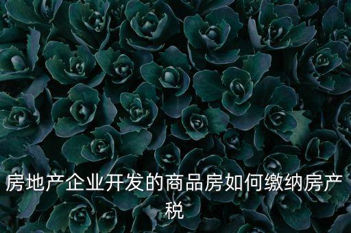 房地產(chǎn)企業(yè)如何交納房產(chǎn)稅，房地產(chǎn)開發(fā)企業(yè)需要繳納哪些稅