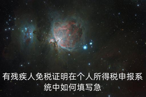 殘疾人個稅如何申報，有殘疾人免稅證明在個人所得稅申報系統(tǒng)中如何填寫急