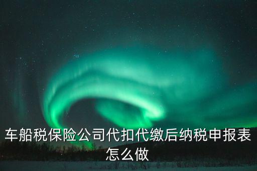 車(chē)船稅申報(bào)表如何填寫(xiě)，車(chē)船稅保險(xiǎn)公司代扣代繳后納稅申報(bào)表怎么做