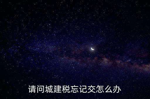 請(qǐng)問城建稅忘記交怎么辦