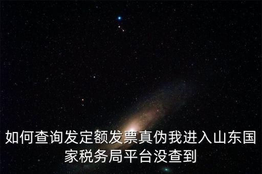 如何查詢發(fā)定額發(fā)票真?zhèn)挝疫M入山東國家稅務(wù)局平臺沒查到