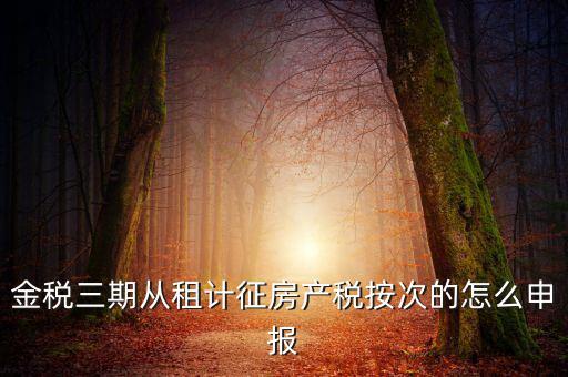 金稅三期從租計征房產稅按次的怎么申報
