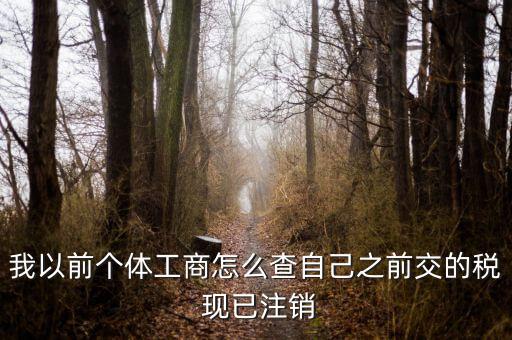 如何查詢稅務(wù)注銷(xiāo)，我以前個(gè)體工商怎么查自己之前交的稅 現(xiàn)已注銷(xiāo)