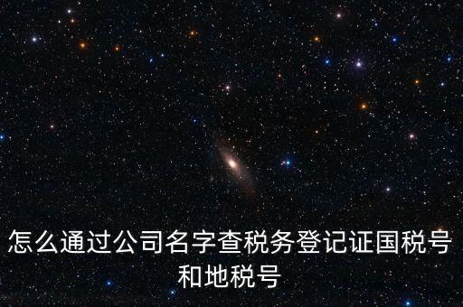 怎么通過公司名字查稅務登記證國稅號和地稅號
