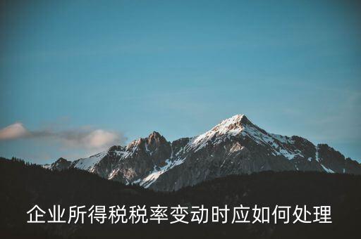 所得稅稅率變化如何用，一道所得稅稅率變化的會計處理問題求指導(dǎo)謝謝
