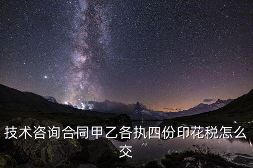 技術(shù)合同如何繳納印花稅，技術(shù)咨詢(xún)合同甲乙各執(zhí)四份印花稅怎么交