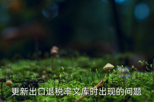 出口退稅文庫如何更新，請問各位出口退稅系統(tǒng)里的代碼庫怎么更新啊怎么老沒反應的呢