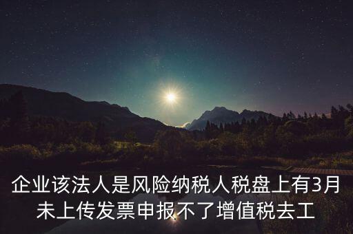 企業(yè)該法人是風(fēng)險(xiǎn)納稅人稅盤(pán)上有3月未上傳發(fā)票申報(bào)不了增值稅去工