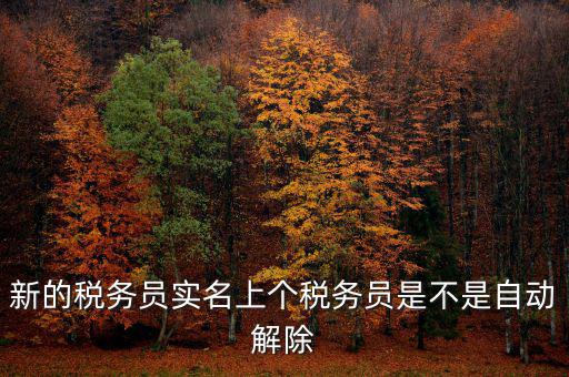 新的稅務(wù)員實(shí)名上個(gè)稅務(wù)員是不是自動解除