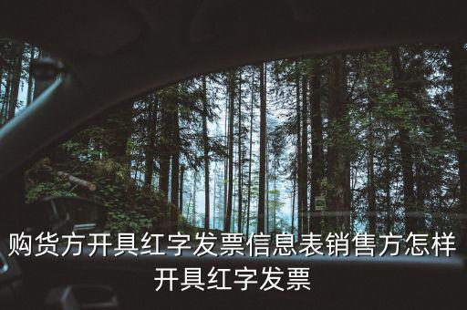 購買方如何開具紅字信息表，購買方增值稅專用發(fā)票填紅字信息表怎么操作