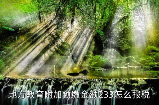 預(yù)繳增值稅如何申報附加稅，地方教育附加預(yù)繳金額233怎么報稅
