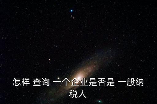 怎樣 查詢(xún) 一個(gè)企業(yè)是否是 一般納稅人