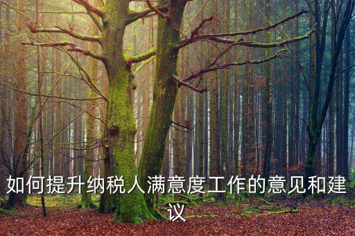 稅務(wù)干部如何提升納稅人滿意度，如何提高納稅人滿意度 中國(guó)稅務(wù)報(bào)